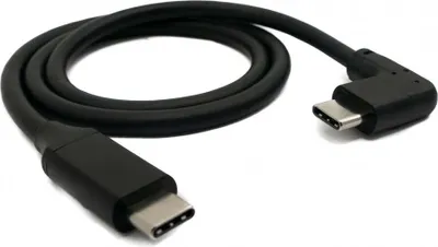 Produktbild von SYSTEM-S USB 3.1 Kabel 50 cm Typ C Stecker zu Stecker Winkel in Schwarz