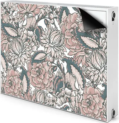 Produktbild von Magnet Heizkörper Heizkörper-Abdeckung Heizkörperabdeckung 80x60 cm  - Pinke Blumen
