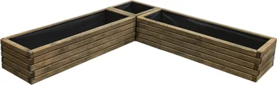 Produktbild von HolzGarden Set 3 Stück Pflanzkübel Holz 2x 80x30x40 cm + 40x30x40 cm Imprägniert Farbe Palisander Wetterfest Blumenkasten Blumentopf