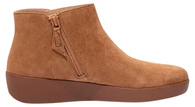 Productafbeelding van FitFlop - "Sumi" enkellaarsjes voor dames, suède, model GT46344 (maat 38 EU), lichtbruin, AI-gegenereerde afbeelding
