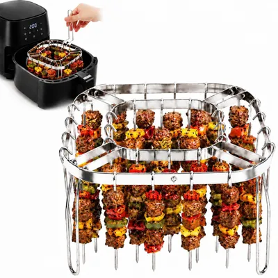 Spießständer für Airfryer, 28 Spieße, Edelstahl, vertikal