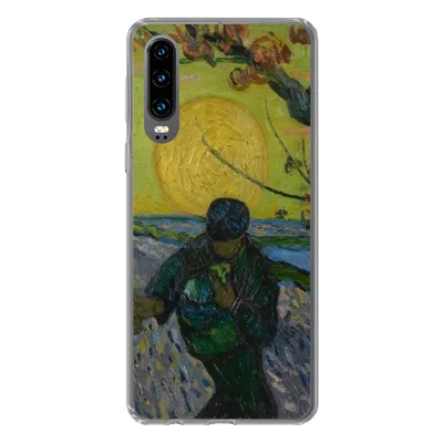 Produktbild von MuchoWow® Handyhülle Schutzhülle Hülle für Huawei P30 Der Sämann - Vincent van Gogh Silikon Softcase Handy Hülle - Kartenbesitzer