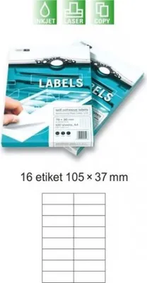 Zdjęcie produktu dla Etikety EUROLABELS - 16 etykiet po A4 (100 arkuszy), 140g