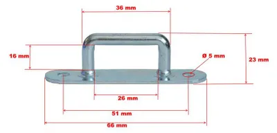 Produktbild von 30 Stück - Bügel-/ Riemenkrampen - 36x23 mm - Planenhaken - Stahl verzinkt- Schwarz