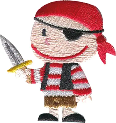 Produktbild von Pirat mit Dolch - Aufnäher, Bügelbild, Aufbügler, Applikationen, Patches, Flicken, Zum Aufbügeln, Größe: 4,7 x 4,9 cm