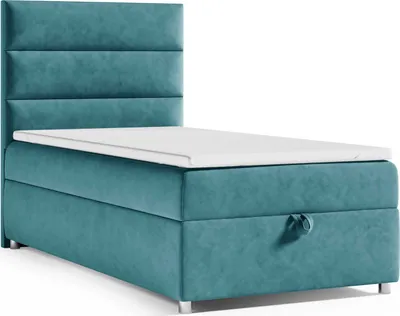 Produktbild von Best for Home Boxspringbett mit Bettkasten Trinity K4-SINGLE 70x200 Bonellfederkern inkl. Topper - Turkis