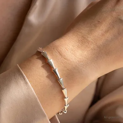 Produktbild von Massives Armband echt Silber 925 rhodiniert 19 cm lang