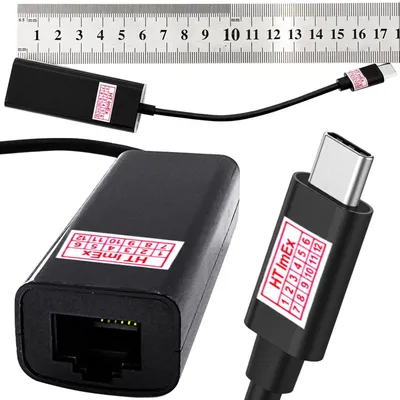 Produktbild von Schwarz USB Typ C 3.1 zu Ethernet Adapter RJ45 Gigabit LAN 100Mbps Kabelgebunden