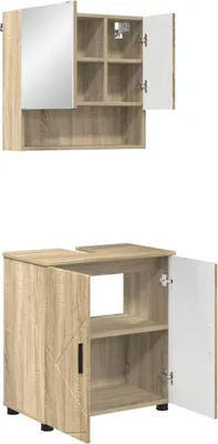 Immagine prodotto di SYFAX™ Set di mobili per il bagno con porta 2 pcs Rovere Sonoma