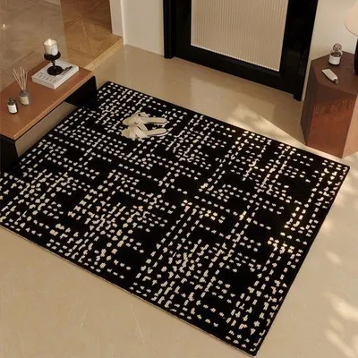 Image de Tapis d'entrée 50 x 80 cm, lavable, hydrofuge, tapis pour chien, tapis antidérapant pour la porte d'entrée (nouveau, noir)