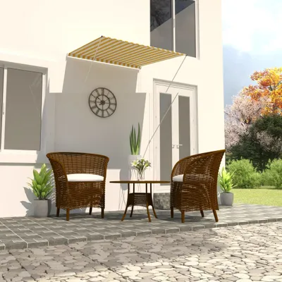Produktbild von The Living Store Einziehbare Markise 100×150 cm Gelb und Weiß