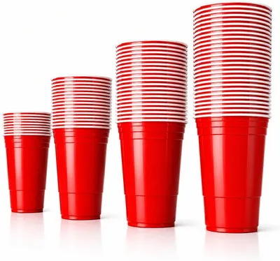 Productafbeelding van Partybeker - 473 ml - Herbruikbare beer pong beker - Red Cups extra sterk - Rode plastic bekers voor bierpong - Feesten