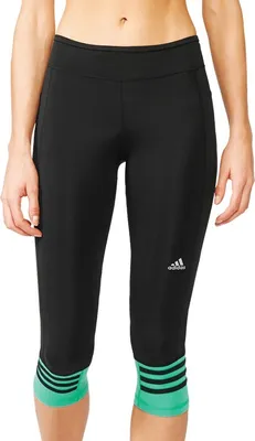 Produktbild von adidas Response 3/4 Tight Women Gr.XS black-shock green (AI8290)