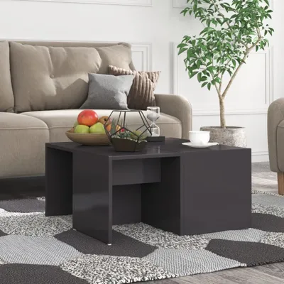 Produktbild von "Rabatt" Couchtische 4 Stk. - Wohnzimmertisch-set - Hochglanz-Grau 33x33x33 cm Holzwerkstoff - Kaffeetisch CC20746