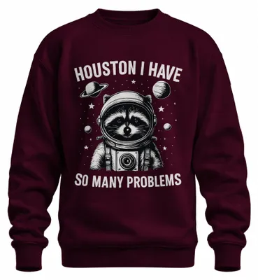 Imagen del producto de Houston, tengo muchos problemas. Sudadera con capucha uni, diseño "Astronauta", color burdeos, talla L