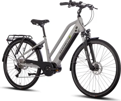 Produktbild von SAXONETTE E-Trekkingbike Premium Sport , Mittelmotor 522 Wh Akku, Pedelec, Elektrofahrrad, (Trapez Rahmenhöhe 45cm , Silber)