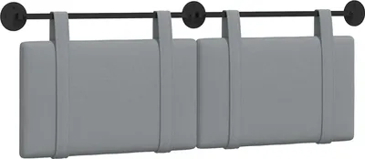 Image de Tête de lit suspendue vidaXL en tissu gris clair