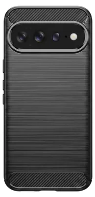 Immagine prodotto di Custodia per Google Pixel 11 Pro XL, effetto metallo spazzolato con protezione per la fotocamera, colore nero