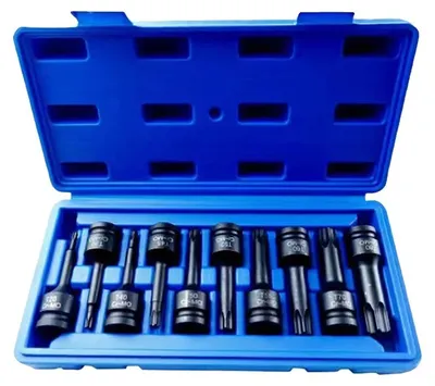 Productafbeelding van Steeksleutelsset, 10-delige Torx bitset, hoogwaardige staalconstructie, steeksleutelsset