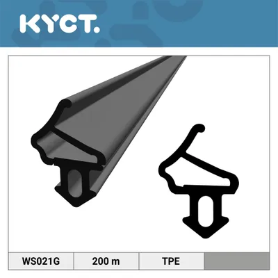 Immagine prodotto di Guarnizione per finestre in TPE grigio per finestre e porte in PVC - Guarnizione in gomma WS021G 200 m