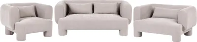 Produktbild von BELIANI 6-Sitzer Sofa Set Beige Stoff Gepolstert Dicke Beine Breite Armlehnen Organisches Modernes Design Wohnzimmer Sitzgruppe Sitzgarnitur