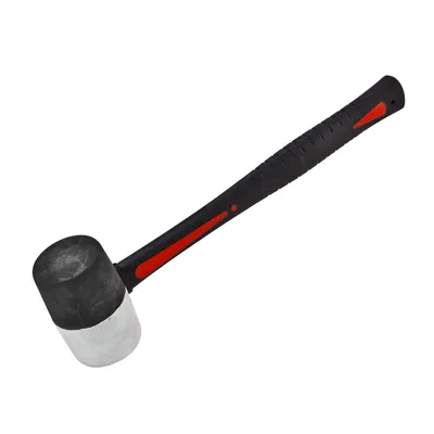 Produktbild von Gummihammer Hammer rund mit Fiberglasstiel _ Gummi 55 mm Kopfgewicht 450 g