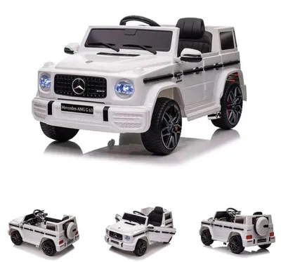 Produktbild von ES-Toys Kinder Elektroauto Mercedes G63 AMG Batterieanzeige Softstart 2,4 GHz weiss
