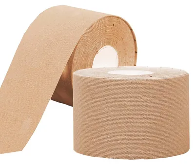 Image de Bande kinésiologique, 2 rouleaux, 5 cm x 5 m, élastique et imperméable, couleur chair