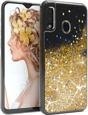 Produktbild von EAZY CASE - Glitzer Hülle kompatibel mit  Samsung Galaxy A20e Glitzer Schutzhülle, Soft Case, Backcover Transparent mit Motiv