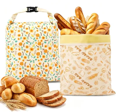 Produktbild von Solidchoice – Set aus 2 wiederverwendbaren Bienenwachstücher für Brot, mit Reißverschluss