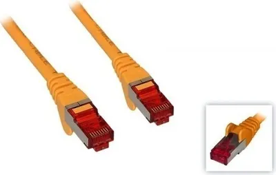 Produktbild von CAT 6 Patchkabel, S/FTP (PiMF), gelb Kupferleiter (CU), halogenfreier Kabelmantel (LSZH)