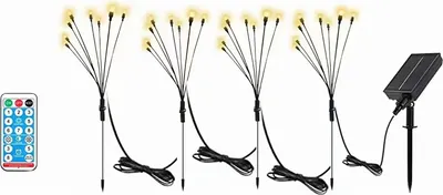 Obrázok produktu pre INF Solárne svetielka napájané svetluškami, 8 LED diód, 4 kusy Teplá biela