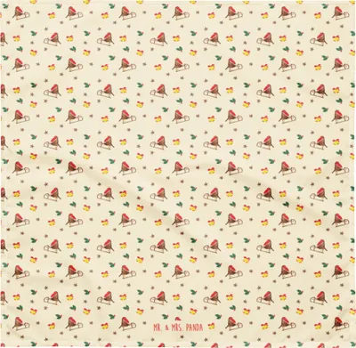 Produktbild von Mr. & Mrs. Panda Stirnband Rotkehlchen Schlitten L - Gelb - Geschenk, Schweißband, Vogel, Weihnachten, Bandana Tuch, Dreieckstuch, Foulard, Hundehalstuch