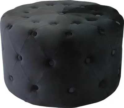 Immagine prodotto di Milani Home - pouf rotondo, velluto, seduta poggiapiedi, nero, 67 x 67 x 41 cm