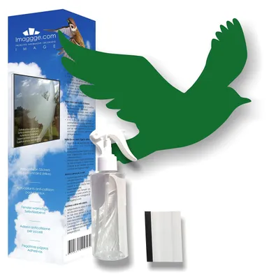 Imagen del producto de Juego de 22 adhesivos de advertencia para aves, color verde