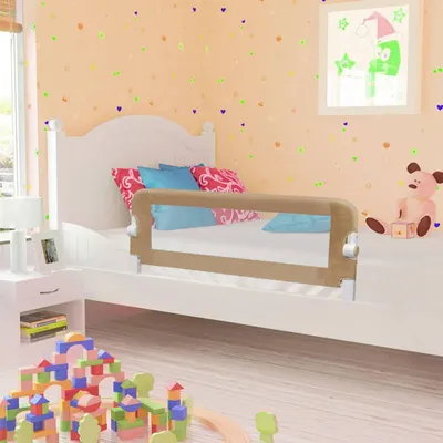 Image de vidaXL Barrière de sécurité pour jeune enfant Taupe 102x42 cm Polyester