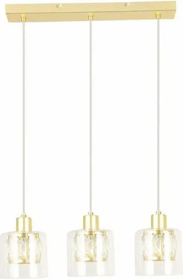 Zdjęcie produktu dla Lampa wisząca listwa złota 3 szklane klosze Elmo 3xE14 40W REA338833-36 Reality