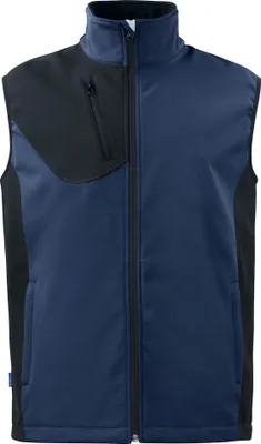 Produktbild von Softshell-Weste Modell 3702 atmungsaktiv mit Reißverschlusstaschen und Windschutz