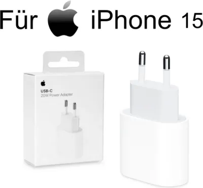 Produktbild von Apple iPhone 15 MHJE3ZM/A Ladegerät 20W USB‑C Power Adapter