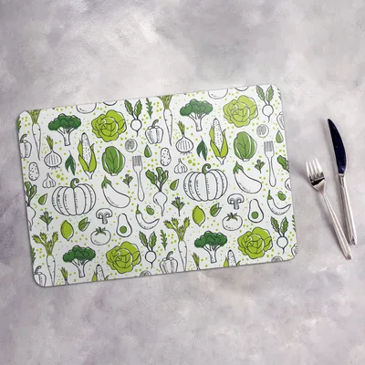 Produktbild von Tischset 4x45x30 cm Platzset Tischmatte Platzmatte Untersetzer - Frisches Gemüse