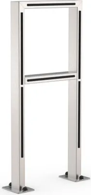 Produktbild von Dreifke® Anlehnbügel 9331 E aus Edelstahl zur Bodenmontage mit 2 Einstellplät...