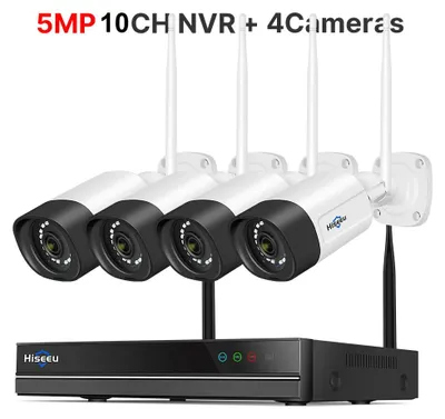 Produktbild von Überwachungskamerasystem - Überwachungskamera - Sicherheitskamera - 10 Kanäle - 5 Megapixel Kamera - 1080P - Für den Außenbereich