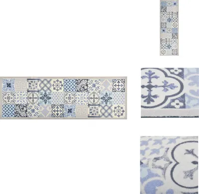 Image de vidaXL Tapis de cuisine Mosaïque lavable 60x300 cm - Tapis de sol