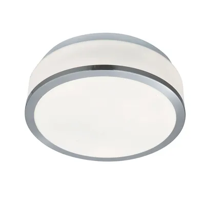 Produktbild von Zeitgenössische Deckenleuchte Cheese Stahl Silber Glas Weiß 1 Licht E27 23Cm