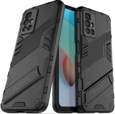 Produktbild von Armor Hülle für Xiaomi Redmi 10, Hybrid PC TPU Bumper Stoßfestes Schutzhülle mit Standfunktion Schwarz