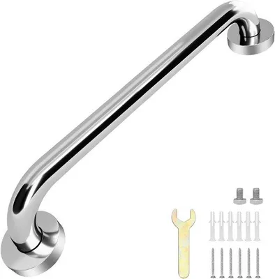 Produktbild von Badezimmergriff 40 cm - Edelstahl, rutschfest - Für Senioren und Menschen mit Behinderung - Zusätzliche Unterstützung beim Duschen und Baden