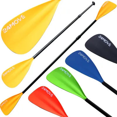 Produktbild von 24MOVE® Paddel Doppelpaddel 2in1 Stechpaddel für SUP Stand Up Board, Kajak, leicht aus Aluminium 230cm, verstellbar orange