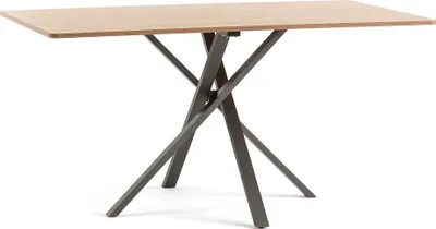 Produktbild von Rechteckig Tisch 150x90 cm mit melaminbeschichteter und gekreuztem Metallgestell – modernes, stabiles und vielseitiges Design für Küche, Esszimmer und Büro – CARLO