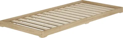 Produktbild von Futonbett platzsparend extra niedriges Einzelbett 100x200 Esche geölt V-60.47E-10Rollrost inkl.