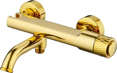 Produktbild von Mexen Diamond Badewannenarmatur mit Duschset, Gold - 71530-50